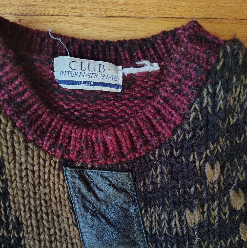 Multi Pattern Vintage Wool Sweater - image 3